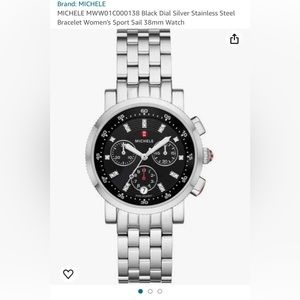 MICHELE MWW01C000138 Black Dial Silver Stainless Steel Bracelet Watch